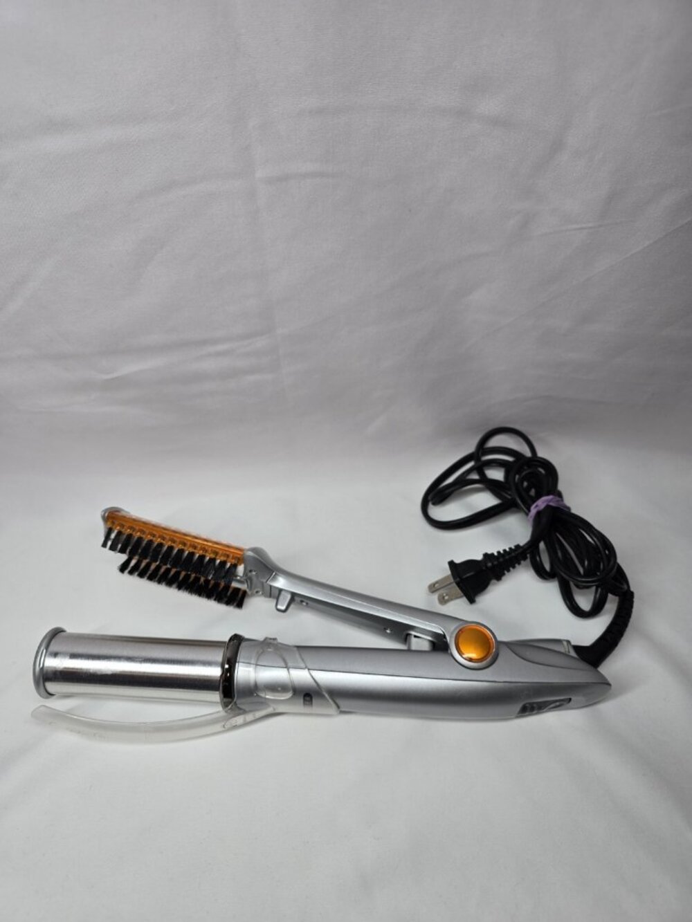 InStyler Rotating Hot Iron Hair Styler Brush 1.25" inch Barrel Silver IS1002 Y2K